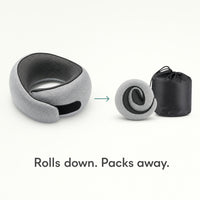The wrap pillow worn, and rolled into its drawstring pouch thumbnail
